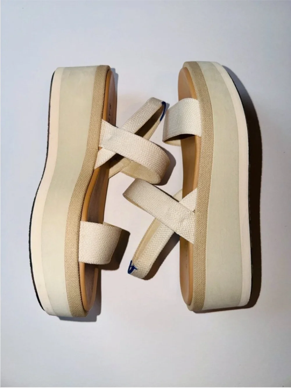 Rothy’s Platform Strappy Sandal in Light Beige - Women's